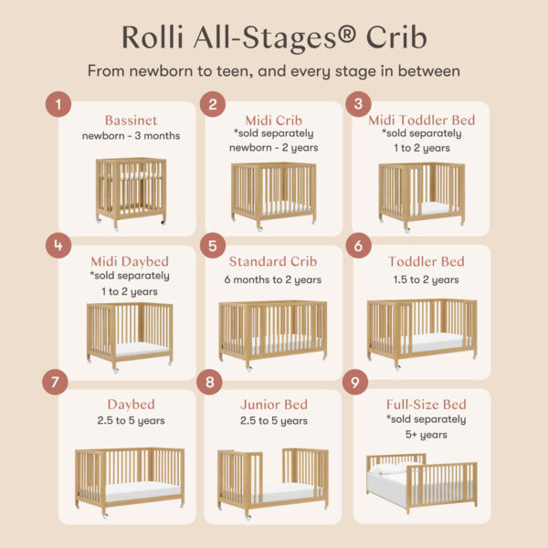 Xetch 9-in-1 Convertible Crib – Bassinet & Toddler Bed All-Stages Sleep Solution - Image 23