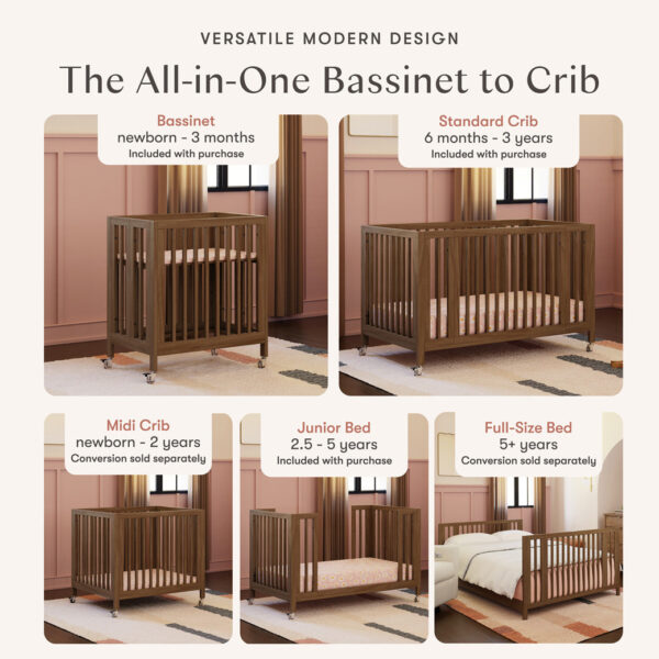 Xetch 9-in-1 Convertible Crib – Bassinet & Toddler Bed All-Stages Sleep Solution - Image 77