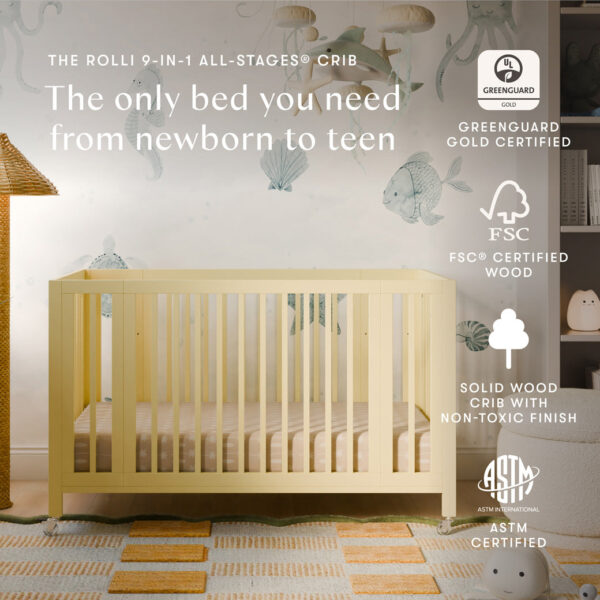 Xetch 9-in-1 Convertible Crib – Bassinet & Toddler Bed All-Stages Sleep Solution - Image 48