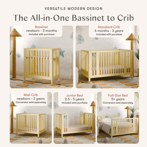Xetch 9-in-1 Convertible Crib – Bassinet & Toddler Bed All-Stages Sleep Solution - Image 44