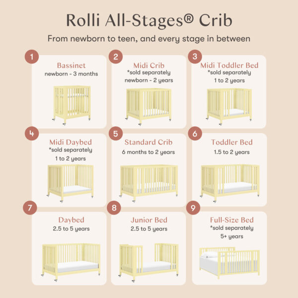 Xetch 9-in-1 Convertible Crib – Bassinet & Toddler Bed All-Stages Sleep Solution - Image 41