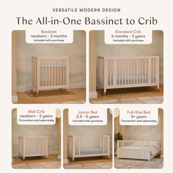 Xetch 9-in-1 Convertible Crib – Bassinet & Toddler Bed All-Stages Sleep Solution - Image 10