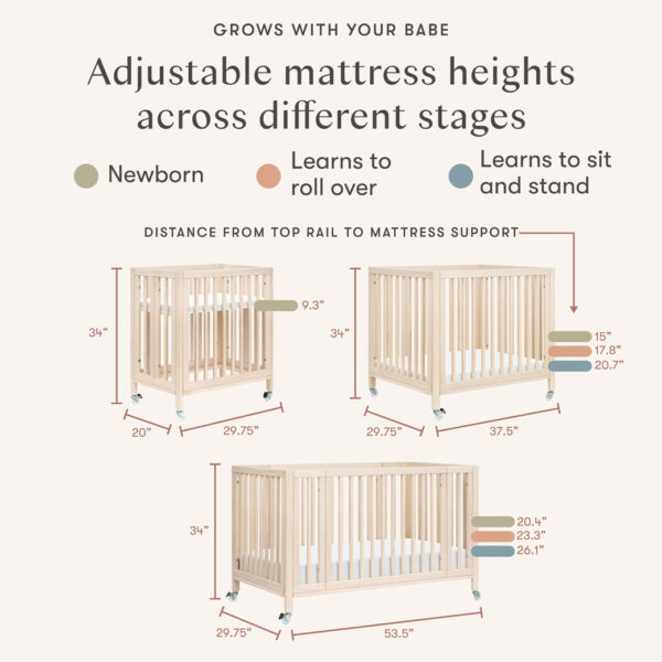 Xetch 9-in-1 Convertible Crib – Bassinet & Toddler Bed All-Stages Sleep Solution - Image 6