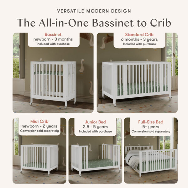 Xetch 9-in-1 Convertible Crib – Bassinet & Toddler Bed All-Stages Sleep Solution - Image 65